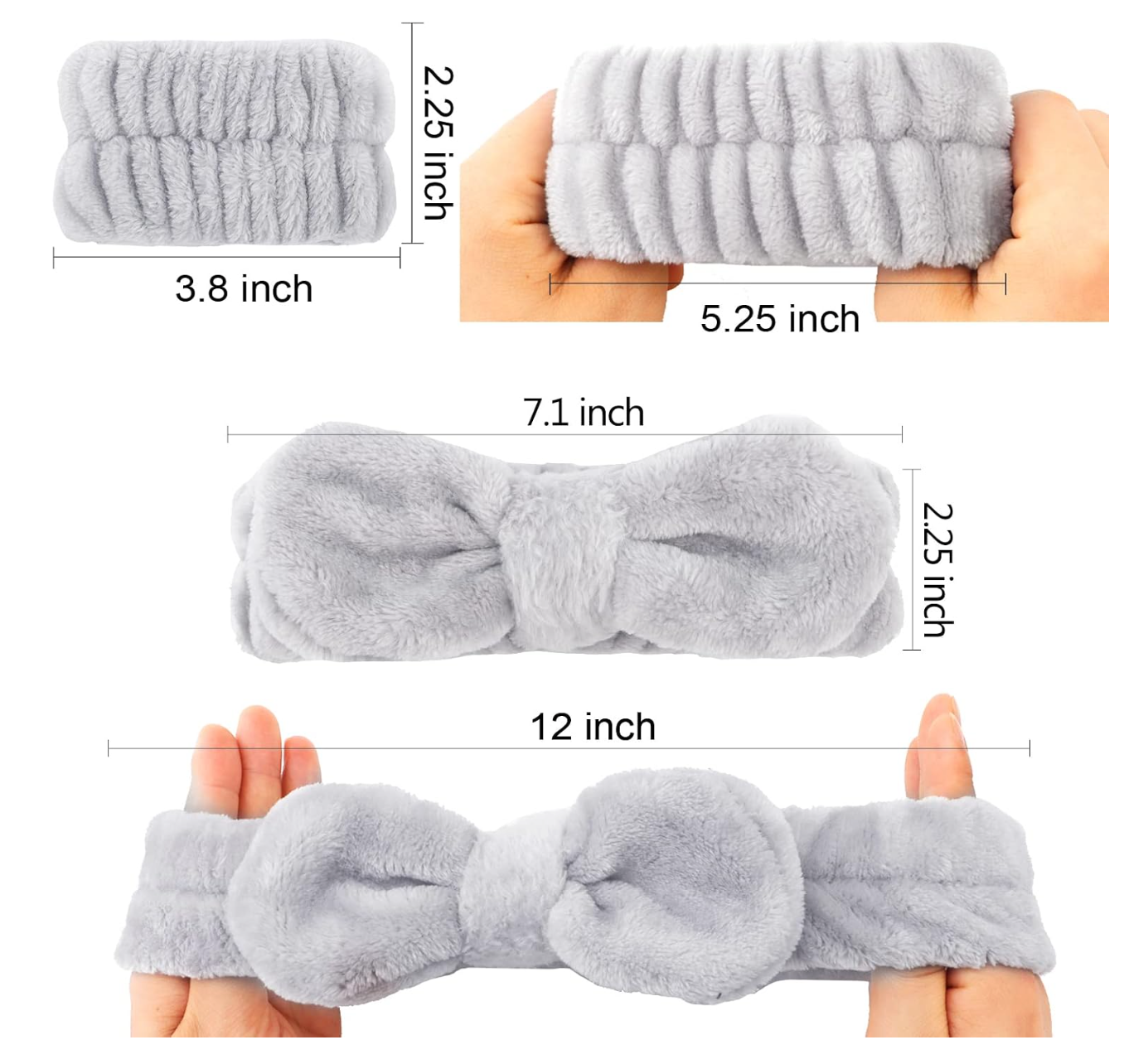Fluffy Spa Headband & Wristband Set - Skincare Essential