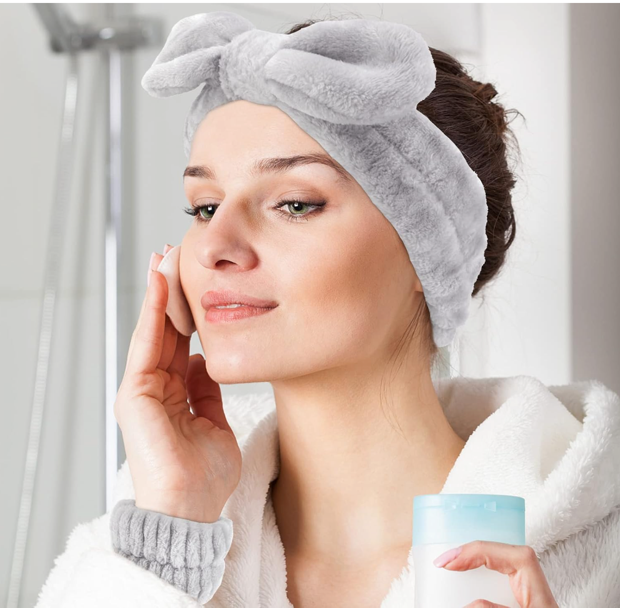 Fluffy Spa Headband & Wristband Set - Skincare Essential