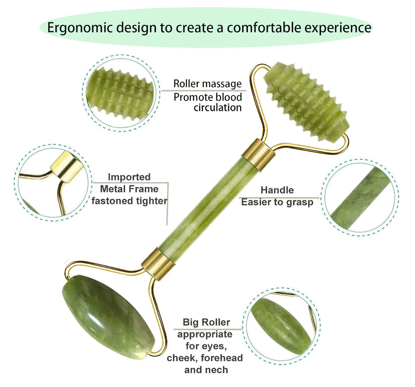 Gua Sha & Jade Roller Set - Natural Stone Facial Massage Kit