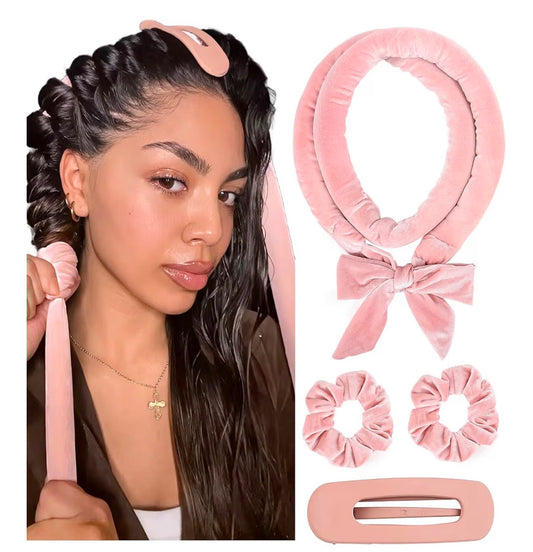Heatless Curling Rod Headband - Soft Silk Curls While You Sleep