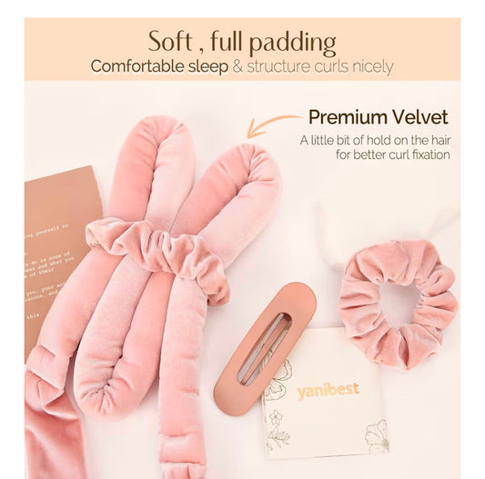 Heatless Curling Rod Headband - Soft Silk Curls While You Sleep